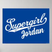 Supergirl Baseball All-Star Naam Logo Poster (Voorkant)
