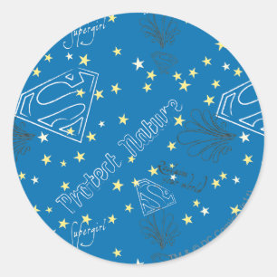 Supergirl Bescherm Natuur Patroon Ronde Sticker