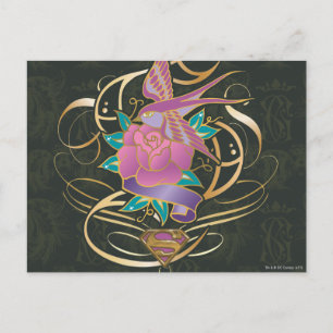 Supergirl Bird en Flower Briefkaart