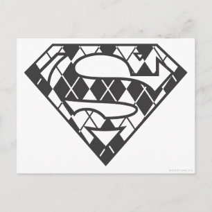 Supergirl Black Argyle Logo Briefkaart
