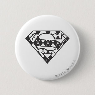 Supergirl Black Argyle Logo Ronde Button 5,7 Cm