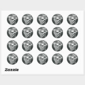 Supergirl Black en White Ronde Sticker (Vel)