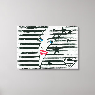 Supergirl bliksem met gezicht canvas afdruk