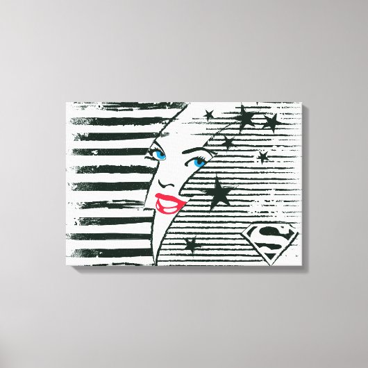 Supergirl bliksem met gezicht canvas afdruk (Voorkant)