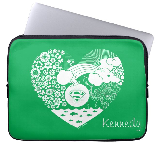 Supergirl Bloemen Vrede Hart Grafisch Laptop Sleeve (Voorkant)