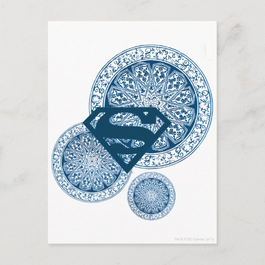 Supergirl Blue Circle Design Briefkaart (Voorkant)