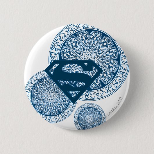 Supergirl Blue Circle Design Ronde Button 5,7 Cm (Voorkant)