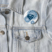 Supergirl Blue Circle Design Ronde Button 5,7 Cm (In situ)