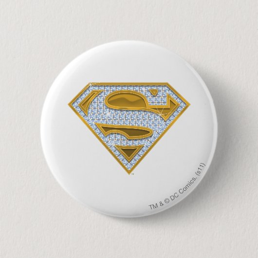 Supergirl Blue Jewels Ronde Button 5,7 Cm (Voorkant)