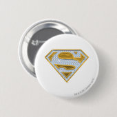 Supergirl Blue Jewels Ronde Button 5,7 Cm (Voorkant /achterkant)