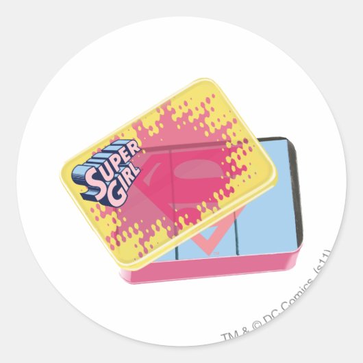Supergirl Box Ronde Sticker (Voorkant)