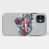 Supergirl Britse vlag en Rozen Case-Mate iPhone Case (Achterkant (horizontaal))