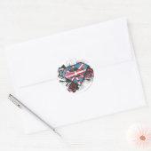 Supergirl Britse vlag en Rozen Ronde Sticker (Envelop)