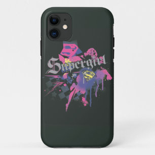 Supergirl Checkered Splatter iPhone 11 Hoesje