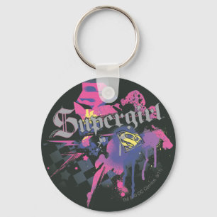 Supergirl Checkered Splatter Sleutelhanger