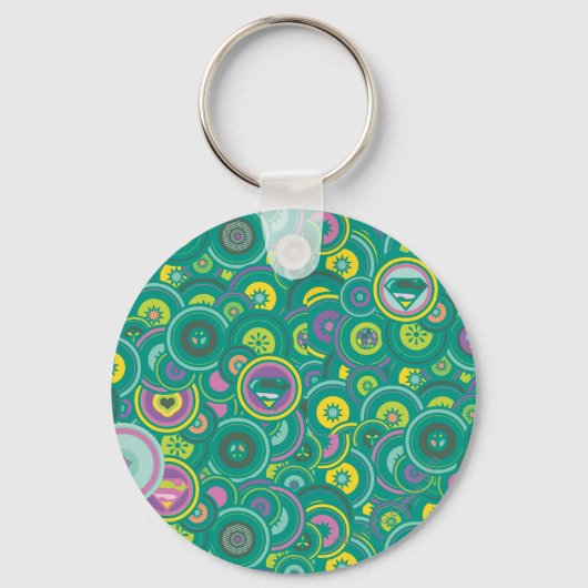 Supergirl Circle Green Pattern Sleutelhanger (Voorkant)