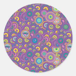 Supergirl Circle Paars Patroon Ronde Sticker