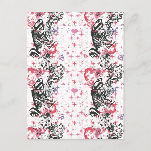 Supergirl Collage Patroon Briefkaart (Voorkant)