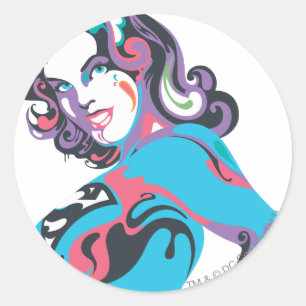 Supergirl Color Splash Pose 1 Ronde Sticker