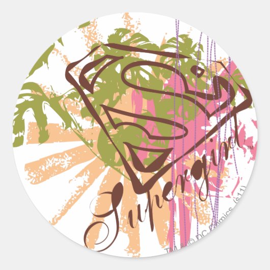 Supergirl Color Splash Ronde Sticker (Voorkant)