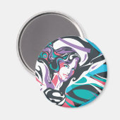 Supergirl Color Splash Swirls 2 Magneet (Voorkant / Achterkant)