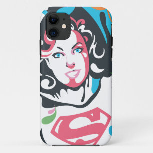Supergirl Color Splash Swirls 3 iPhone 11 Hoesje