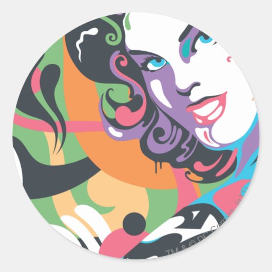 Supergirl Color Splash Swirls 4 Ronde Sticker (Voorkant)