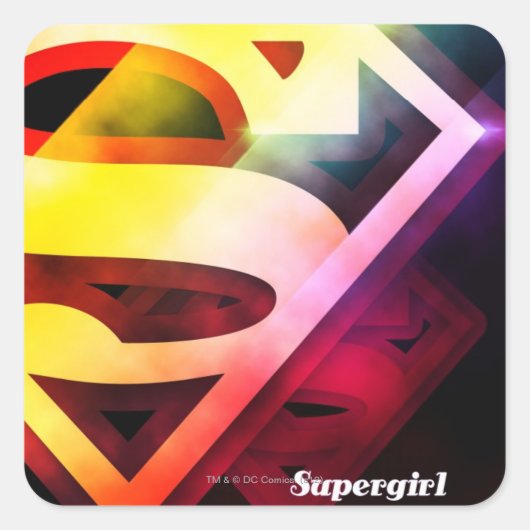 Supergirl Colorful Logo Vierkante Sticker (Voorkant)