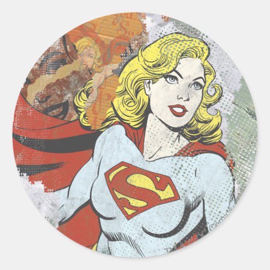 Supergirl Comic Capers 2 Ronde Sticker (Voorkant)