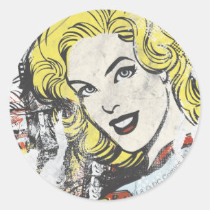 Supergirl Comic Caps 1 Ronde Sticker