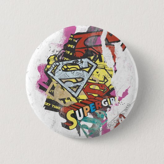 Supergirl Comic Caps 4 Ronde Button 5,7 Cm (Voorkant)