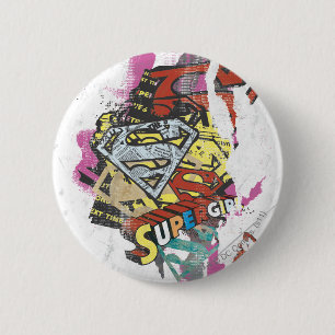 Supergirl Comic Caps 4 Ronde Button 5,7 Cm