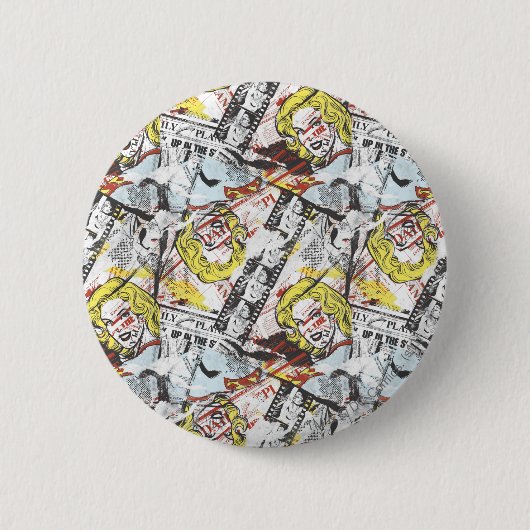 Supergirl Comic Caps Patroon 2 Ronde Button 5,7 Cm (Voorkant)
