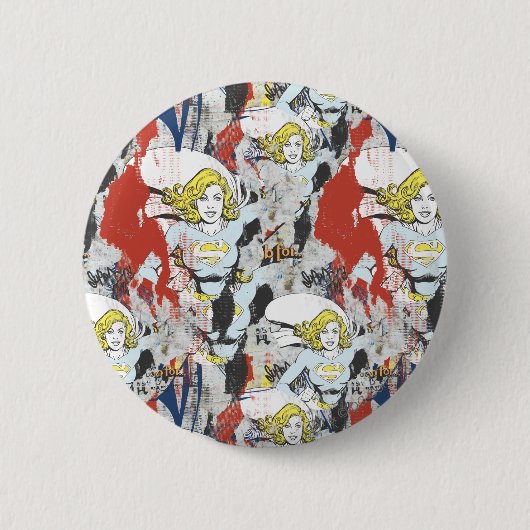 Supergirl Comic Caps Patroon 5 Ronde Button 5,7 Cm (Voorkant)