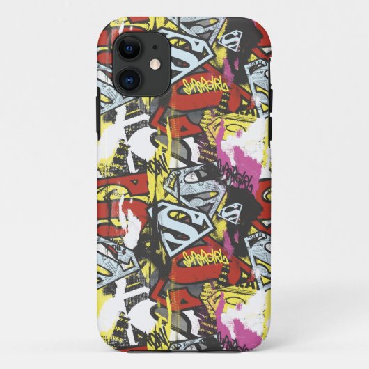 Supergirl Comic Caps Patroon 7 Case-Mate iPhone Case (Achterkant)