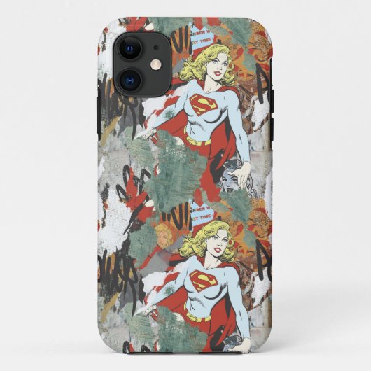 Supergirl Comic Caps Patroon 8 Case-Mate iPhone Case (Achterkant)