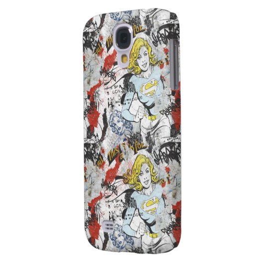 Supergirl Comic Caps Patroon 9 Case-Mate Samsung Galaxy Hoesje (Achterkant Links)