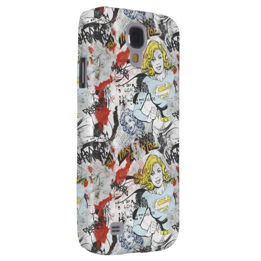 Supergirl Comic Caps Patroon 9 Case-Mate Samsung Galaxy Hoesje (Back/Rechts)