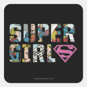 Supergirl Comic Logo Vierkante Sticker