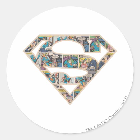 Supergirl Comic Strip Logo Ronde Sticker (Voorkant)