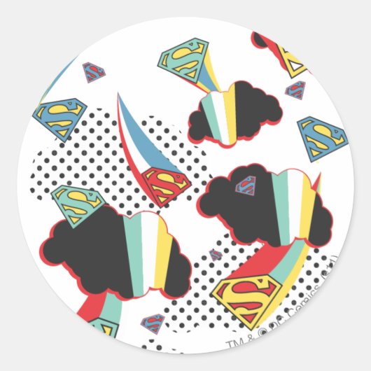 Supergirl Crazy Sky Ronde Sticker (Voorkant)