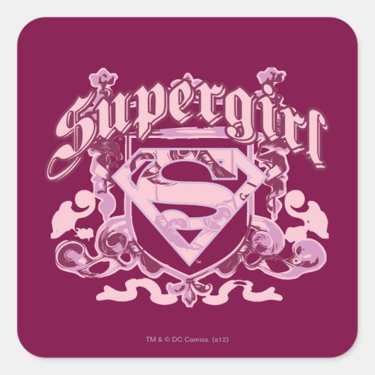 Supergirl Crest Design Vierkante Sticker (Voorkant)