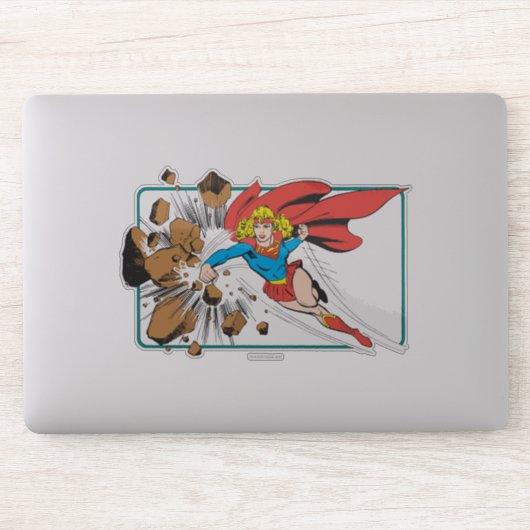 Supergirl Destroys Boulder Sticker (Computer)