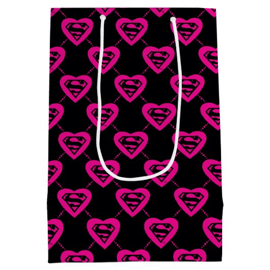 Supergirl diagonaal patroon medium cadeauzakje (Achterkant)