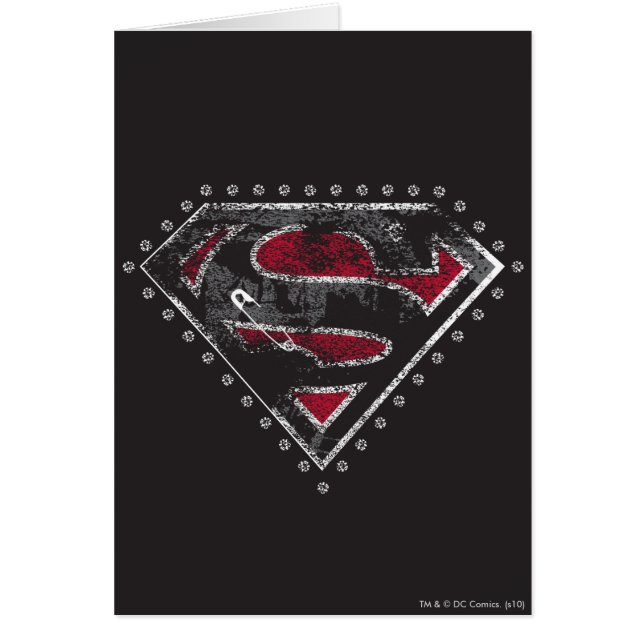 Supergirl Distress Logo Black en Red (Voorkant)