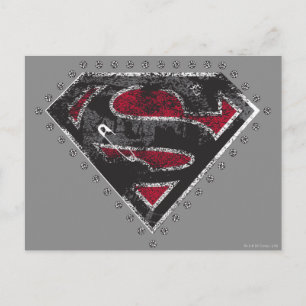 Supergirl Distress Logo Black en Red Briefkaart