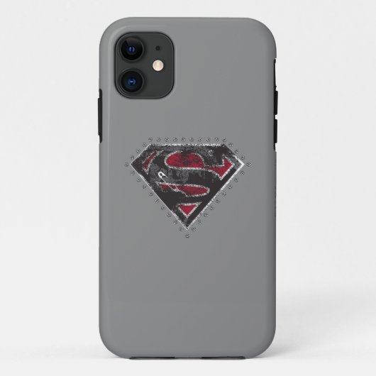 Supergirl Distress Logo Black en Red Case-Mate iPhone Case (Achterkant)