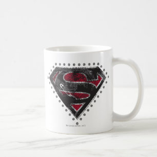 Supergirl Distress Logo Black en Red Koffiemok