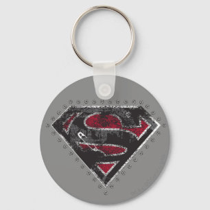 Supergirl Distress Logo Black en Red Sleutelhanger