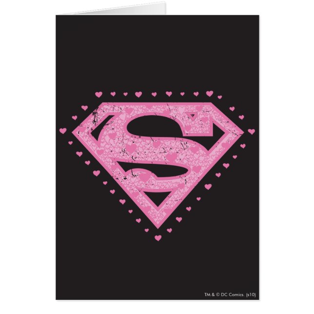 Supergirl Distress Logo Black en Roze (Voorkant)